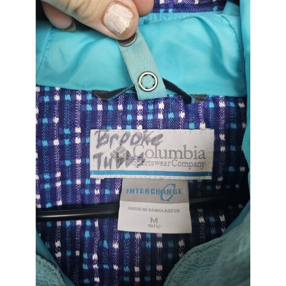 Columbia Girl Jacket Purple Plaid Interchange Ski Snow Parka Medium 10-12 - Picture 3 of 7